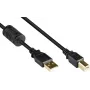 GoodConnections USB 2.0 Kabel USB Typ A auf USB Typ B mit Ferritkern, vergoldet, schwarz, 5m (GC-M0083)