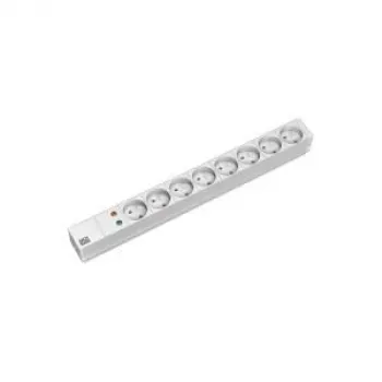 Bachmann 333.4061 Standard 1U PDU 8 Schuko Outlets 2m Cable Surge Protection Grey