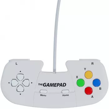 Retro Games The Gamepad White - Kabelgebundenes USB-Gamepad für PC, Mac, ZX Spectrum, THEC64, THEA500 Mini - Digitales Steuerkreuz, 10 Tasten, 1,8 m Kabel