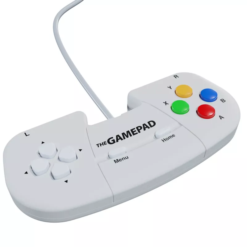 Retro Games The Gamepad White - Kabelgebundenes USB-Gamepad für PC, Mac, ZX Spectrum, THEC64, THEA500 Mini - Digitales Steuerkreuz, 10 Tasten, 1,8 m Kabel
