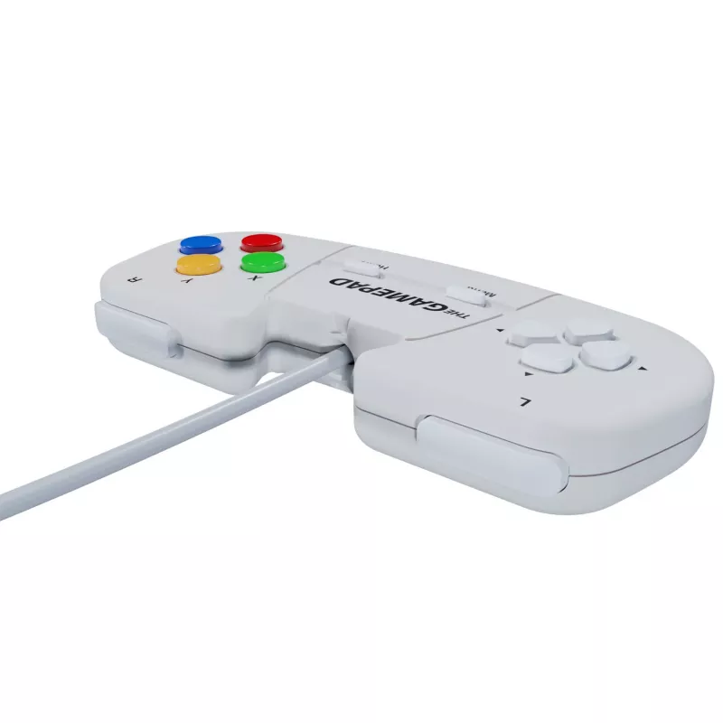 Retro Games The Gamepad White - Kabelgebundenes USB-Gamepad für PC, Mac, ZX Spectrum, THEC64, THEA500 Mini - Digitales Steuerkreuz, 10 Tasten, 1,8 m Kabel