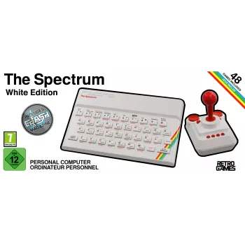Retro Games The Spectrum White Edition - ZX Spectrum HD-Konsole mit Joystick und über 40 vorinstallierten Spielen