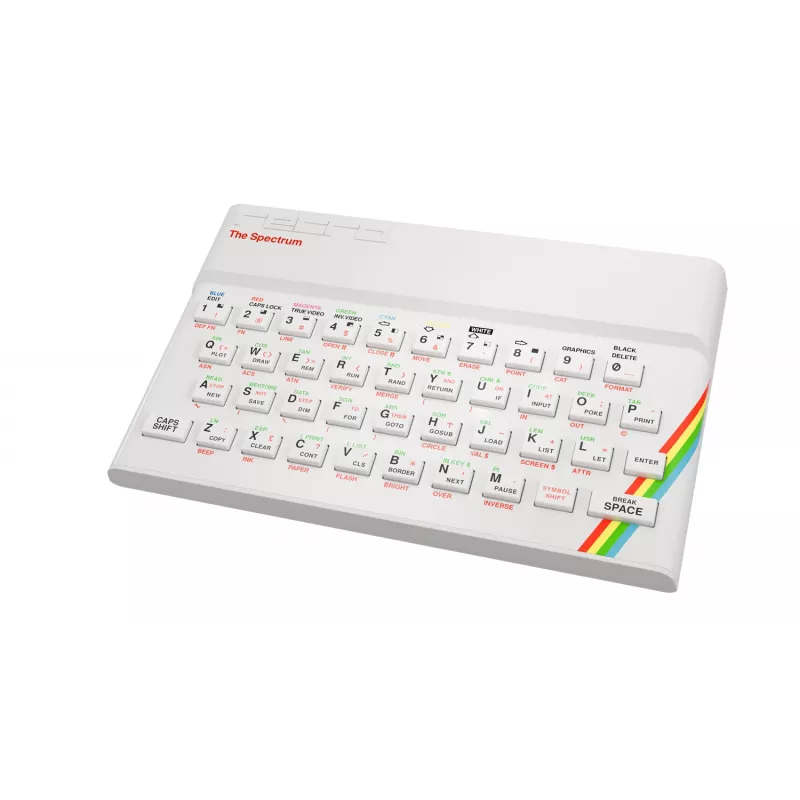 Retro Games The Spectrum White Edition - ZX Spectrum HD-Konsole mit Joystick und über 40 vorinstallierten Spielen