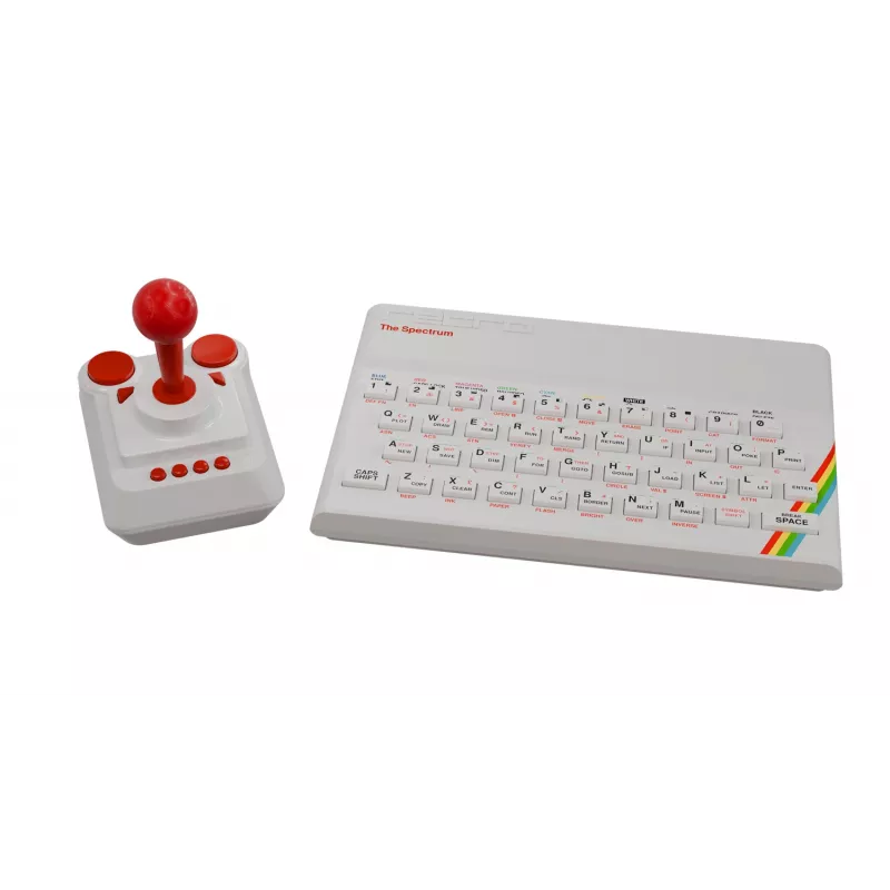 Retro Games The Spectrum White Edition - ZX Spectrum HD-Konsole mit Joystick und über 40 vorinstallierten Spielen