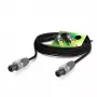 Sommer Cable Meridian 2x2.5 mm² Lautsprecherkabel 5 m Schwarz mit HICON HI-CM04-SC Steckern