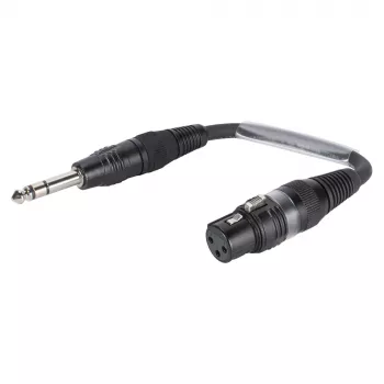 Sommer Cable Adapterkabel, 6,3-mm-Stereoklinkenstecker auf XLR-Buchse 3-pol., schwarz, 0,15 m (SGFGU0015-SW)