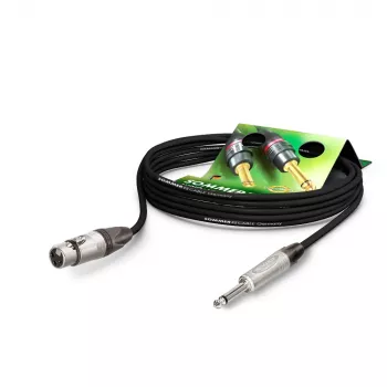 Sommer Cable Stage 22 Highflex Mikrofonkabel, 2 x 0,22 mm², XLR-Buchse 3-pol. auf 6,3-mm-Monoklinkenstecker, NEUTRIK, schwarz, 2,5 m (SG79-0250-SW)
