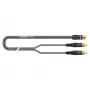 Sommer Cable SC-Onyx 2008 Audio-Adapterkabel, 2 x 1 x 0,08 mm², 2x Cinch-Stecker auf 3,5-mm-Stereo-Miniklinkenbuchse, HICON, schwarz, 5 m (O84W-0500-SW)