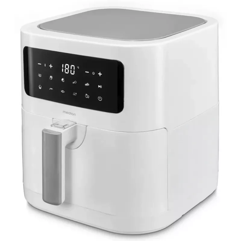 MEDION Air Fryer Life MD 11740 E40 XL (Mattweiß, 2150 W, 5,2 L Korb)