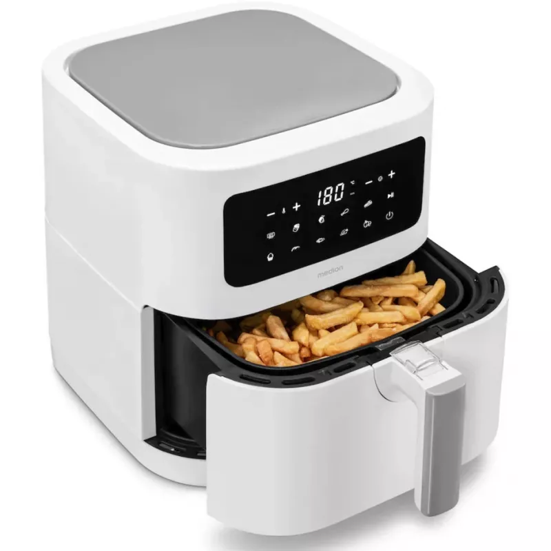 MEDION Air Fryer Life MD 11740 E40 XL (Mattweiß, 2150 W, 5,2 L Korb)