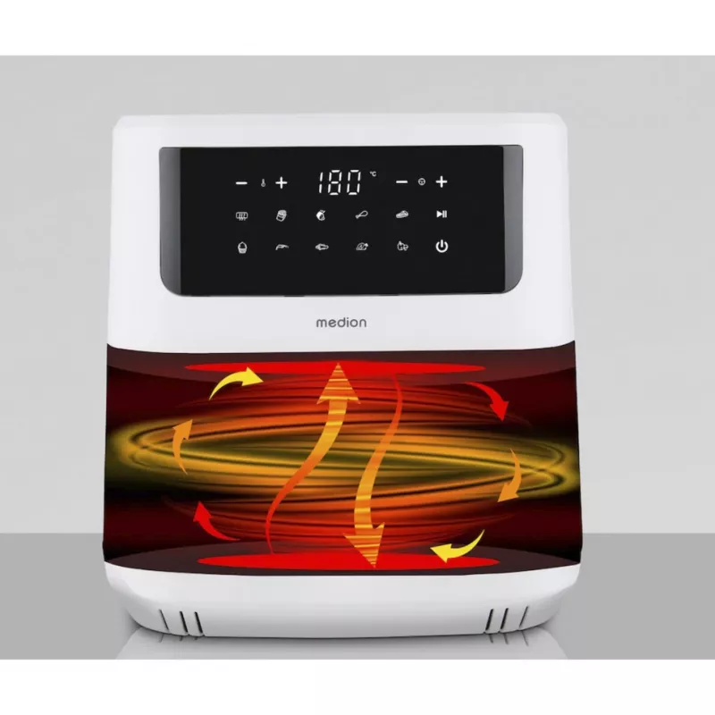 MEDION Air Fryer Life MD 11750 P10 XL (Mattweiß, 2150 W, 6,8 L Korb)