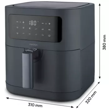 MEDION Life MD 11740 E40 XL Heißluftfritteuse, Grau, 2150 W, 5,2 L Korb