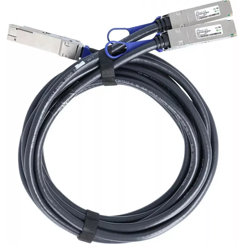 BlueLAN Kompatibles NVIDIA 980-9I98K-00V01A Passives 200Gb/s QSFP56 auf 2x 100Gb/s QSFP56 InfiniBand HDR Direct Attach Breakout-Kabel, 1,5m, AWG26