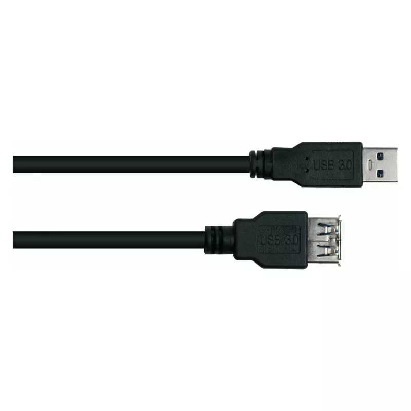 KABELMEISTER USB 3.0 Verlängerungskabel, Typ A Stecker auf Buchse, 0,5 m, Schwarz