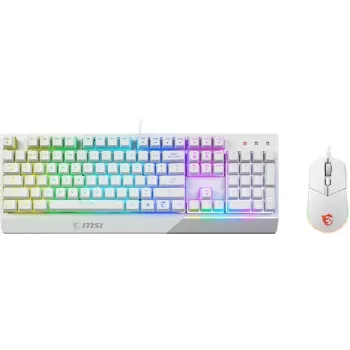 MSI Vigor GK30 Combo RGB Gaming-Tastatur und Maus (Weiß, FR-Layout)