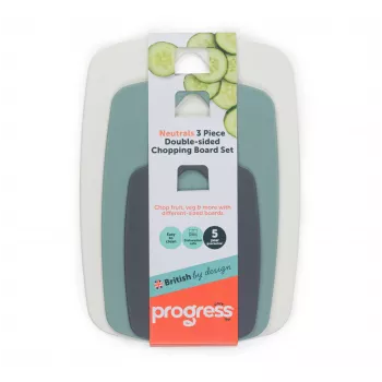 Progress BW13976G Neutrals 3-teiliges doppelseitiges Schneidebrett-Set