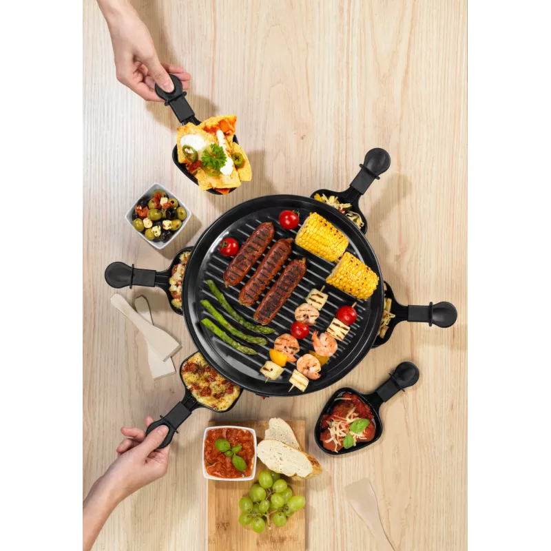 Giles & Posner EK4511GV2VDE Tisch-Raclette-Grill 1200 W 8 Personen Schwarz/Silber