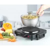Progress EK4353PFVDE Einzelkochplatte 1500W Gusseisenplatte Edelstahlgehäuse Schwarz und Silber
