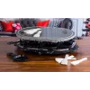 Giles & Posner EK1872GV2VDE Tisch-Stein-Raclette-Grill - 1200W, für 8 Personen, Schwarz/Grau