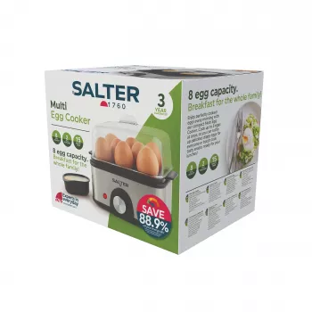Salter EK6213VDE Multil Eierkocher - 7 Eier Kapazität, 350W, Schwarz/Silber
