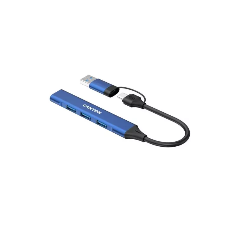 CANYON DS-02 4-in-1 USB-A/C Hub Blau