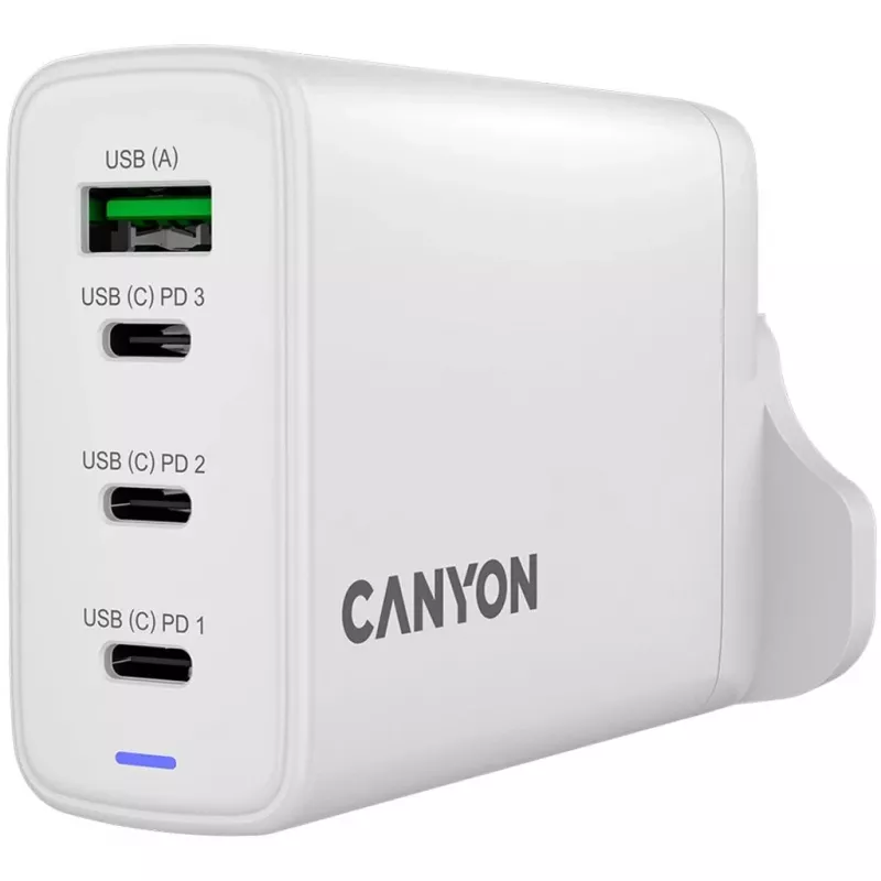 CANYON OnCharge 140 GaN Charger 150W Max 3 USB-C + 1 USB-A White UK Plug