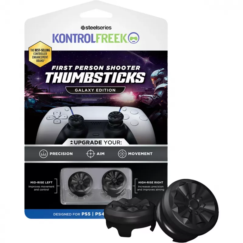 SteelSeries KontrolFreek FPS Performance Thumbsticks Galaxy Edition (Schwarz, 2 Stück, für PlayStation 5/4-Controller)