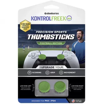 SteelSeries KontrolFreek Precision Sports Thumbsticks Football Edition (Grün/Schwarz, 2 Stück, für PlayStation 5/4-Controller)