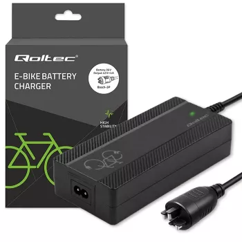 Qoltec Fast Charger für Elektrofahrrad und E-Scooter 36V | 42V | 4A | Bosch-Stecker + Netzkabel
