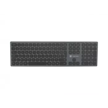NATEC NKL-1976 Dolphin FR Wireless Bluetooth 5.0 + 2.4 GHz X-Scissors Aluminium Slim Keyboard - French AZERTY Layout - Space Grey