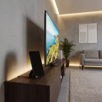 VAYOX VA0091 Indoor DVB-T/T2 Antenne mit Verstärker, Schwarz