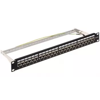 DELTA ENERGY SYSTEMS (SWITZERLAND) AG Patch Panel Keystone PP-24/RJ-FX/6AC2 - 24 Port Cat.6A FTP 1U Schwarz