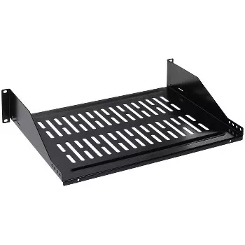 DELTA OPTICAL P19-2U/356*P2 19-Zoll 2U Festes Regal für Rack-Schrank 356 mm Schwarz