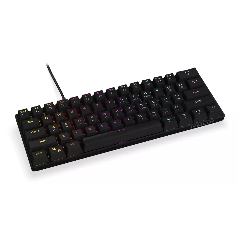 KRUX Qara 60% Mechanische Tastatur Gateron Yellow RGB USB-C Schwarz