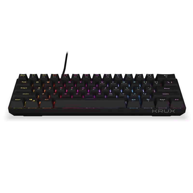 KRUX Qara 60% Mechanische Tastatur Gateron Yellow RGB USB-C Schwarz