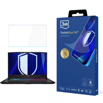 3MK PROTECTION FlexibleGlass Pro Displayschutzfolie für MSI Katana 17,3 Zoll Laptop (bis 19) - 0,3 mm Hybridglas, 7H Härte, Anti-Fingerabdruck, blasenfrei