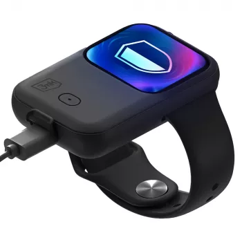 3mk Endurance Powerbank Case für Apple Watch 44 mm/45 mm 2,5 W 1200 mAh USB-C Schwarz