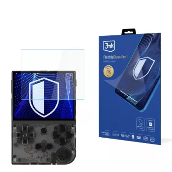 3MK PROTECTION FlexibleGlass Pro Displayschutzfolie für Anbernic RG35XX (3,5 Zoll) - 0,3 mm Hybridglas, 7H Härte, oleophobe Beschichtung, blasenfrei