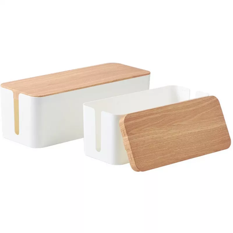 MOZOS KBO-LW-WOOD Bamboo Cable Management Box für Steckdosenleisten, Naturholz