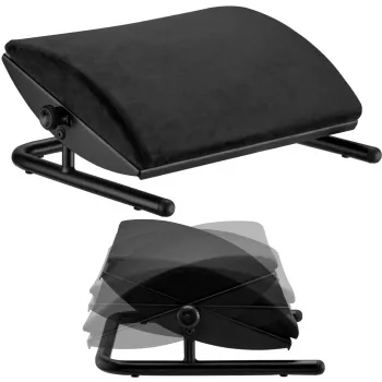 MOZOS FS3 Ergonomische Fußstütze fürs Büro, Schwarz, Höhenverstellbar 110-170 mm, Neigung bis 30°, Rutschfeste Oberfläche