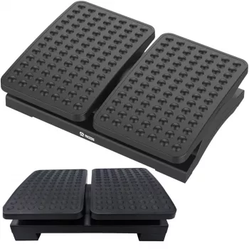 MOZOS FS8 Ergonomische Fußablage fürs Büro - Höhen- und Neigungsverstellbar, Antirutsch-Massageoberfläche, Schwarz