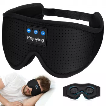 MOZOS LC001-V2 Bluetooth Schlafmaske mit Stereo-Lautsprechern, Schwarz