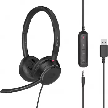 MOZOS KL201 USB-Headset mit Mikrofon, On-Ear, Schwarz