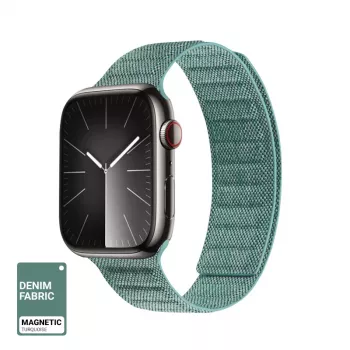Crong Melange Magnetic Strap für Apple Watch 44/45/46/49 mm (Türkis Melange)