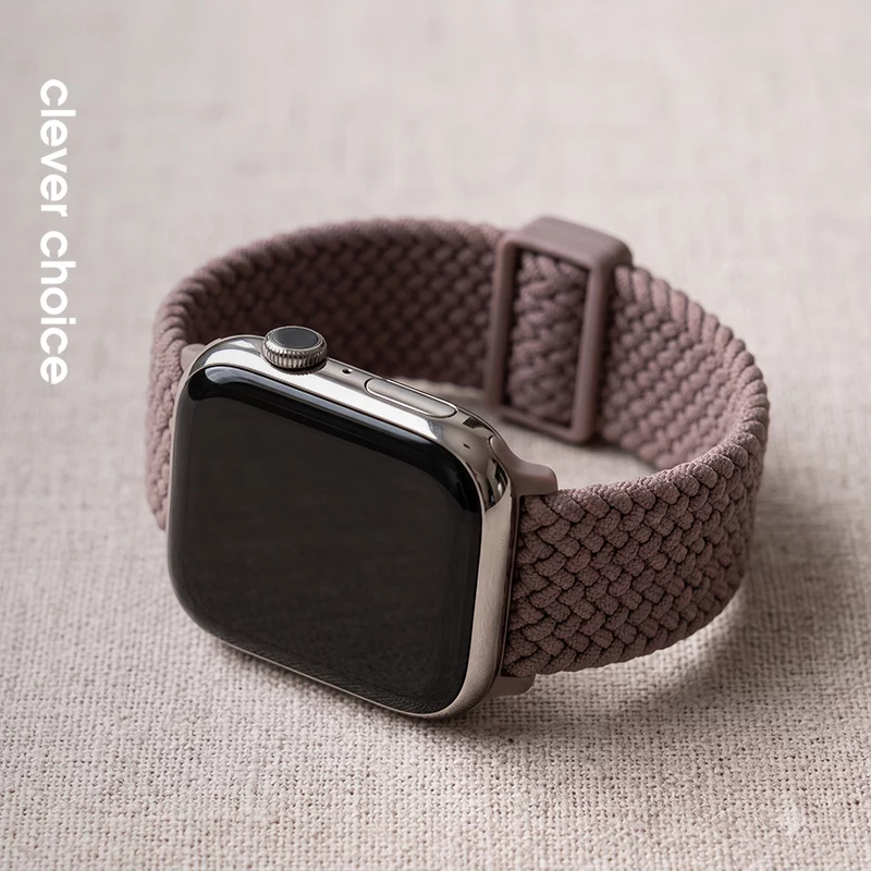 Crong Wave Band Geflochtenes Nylon-Armband für Apple Watch 38/40/41/42 mm Braun