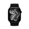 Crong Wave Band Geflochtenes Armband für Apple Watch 38/40/41/42 mm (Schwarz)