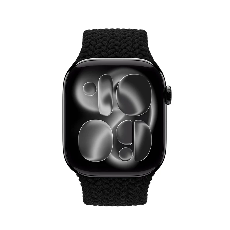 Crong Wave Band Geflochtenes Armband für Apple Watch 38/40/41/42 mm (Schwarz)