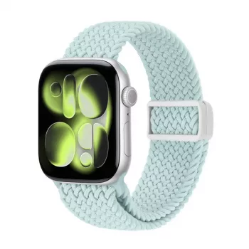 Crong Wave Band Geflochtenes Stoffarmband für Apple Watch 38/40/41/42 mm (Minze)