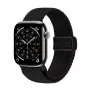 Crong Wave Band Geflochtenes Nylon-Armband für Apple Watch 44/45/46/49 mm (Schwarz)