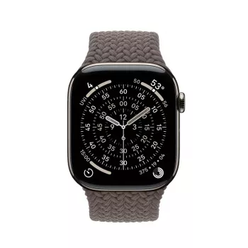 Crong Wave Band - Geflochtenes Armband für Apple Watch 44/45/46/49 mm (Braun)